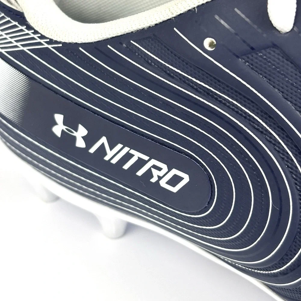 Under Armour Nitro Football Cleats Navy White Men's Size 12 NWOB 3000182-401